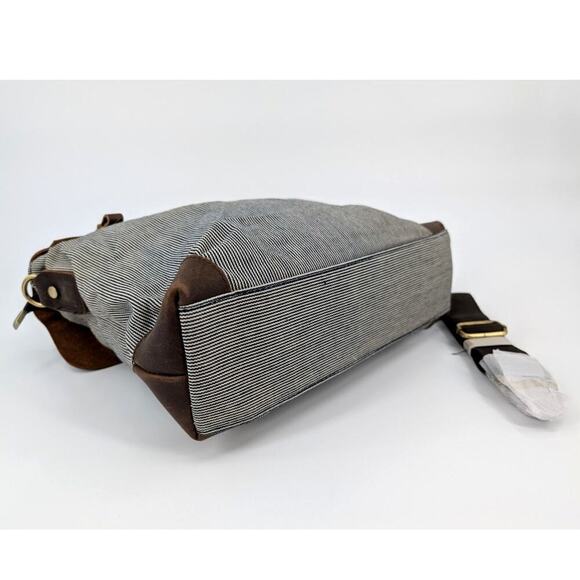 Jesslyn Blake Anthropologie Messenger Bag Canvas Leather Work Travel Boho Chic - Picture 5 of 16